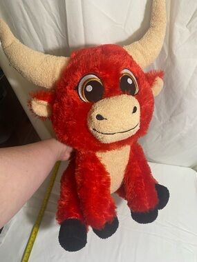 Red Plush Bull Stuffed Animal - Kids Plush Toy